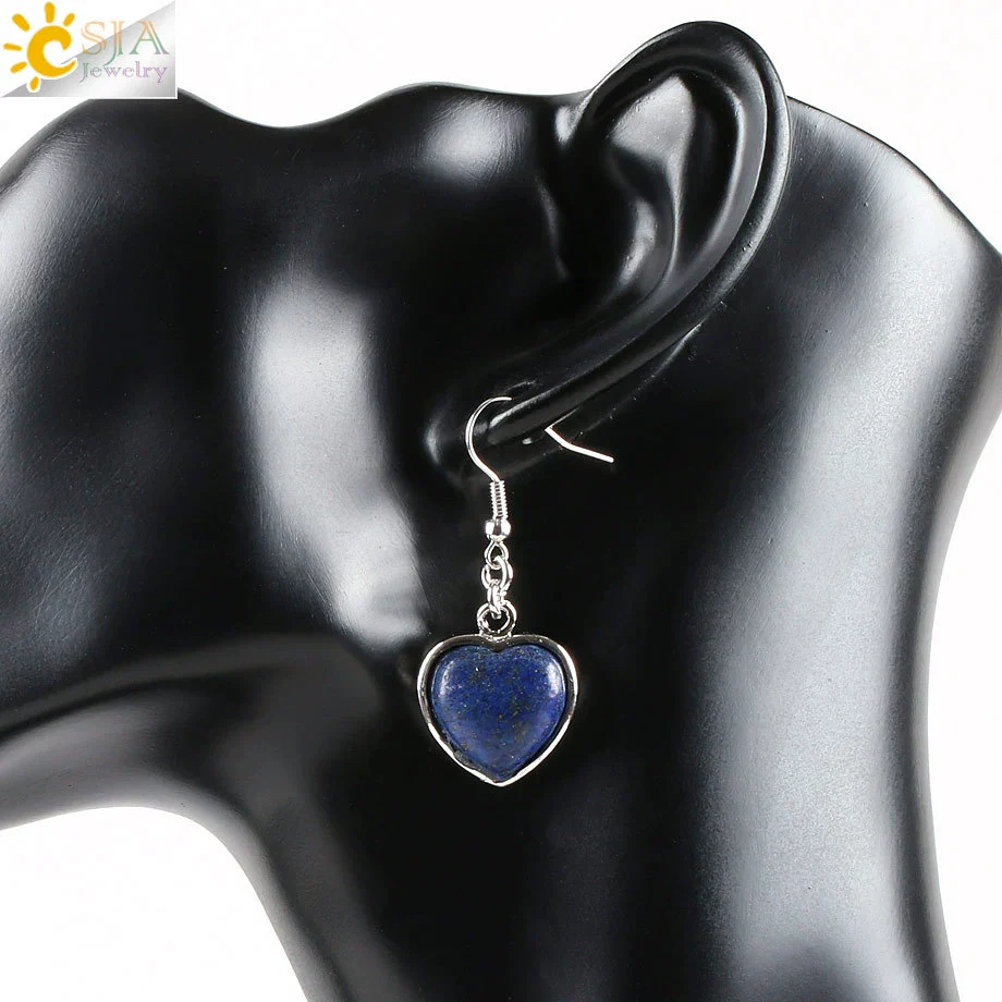 Wholesale Jewelry Natural Stone Heart Shape Minimalist Ladies Earrings - Image 11