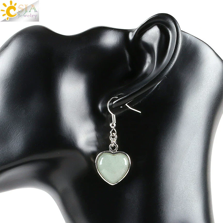 Wholesale Jewelry Natural Stone Heart Shape Minimalist Ladies Earrings - Image 12
