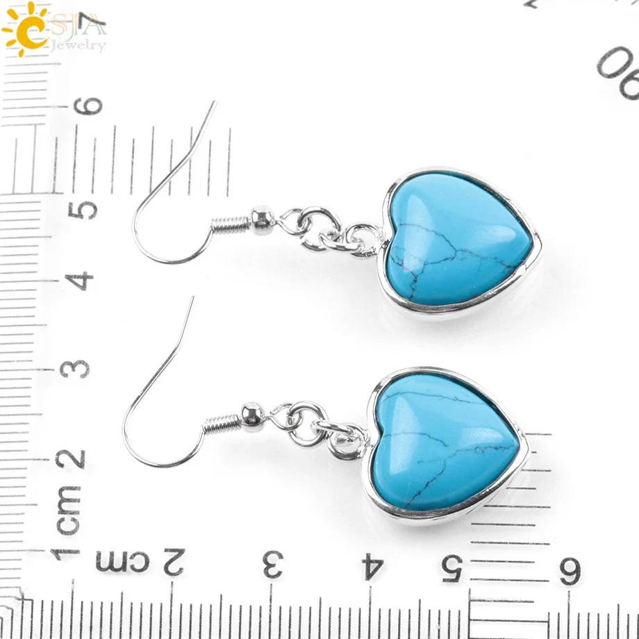 Wholesale Jewelry Natural Stone Heart Shape Minimalist Ladies Earrings - Image 4