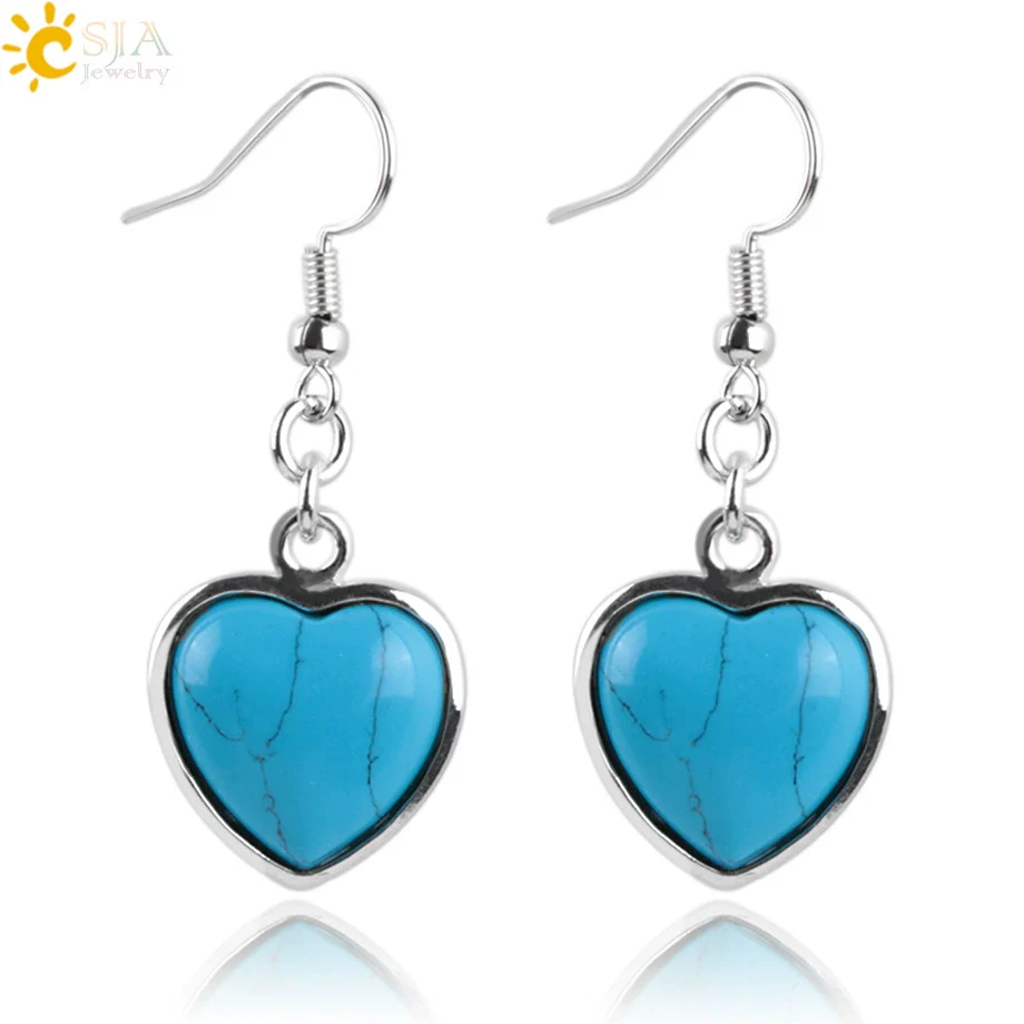 Wholesale Jewelry Natural Stone Heart Shape Minimalist Ladies Earrings - Image 5