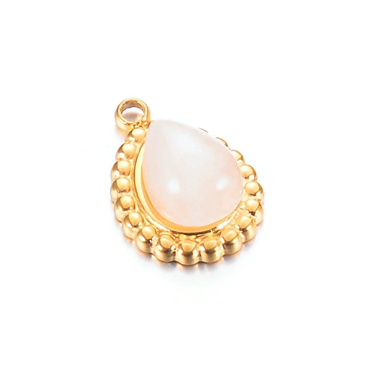 Wholesale Jewelry Natural Stone Stainless Steel Water Drop Oval Pendant Electroplated Bohemian Style Diy Jewelry Accessories - Image 6