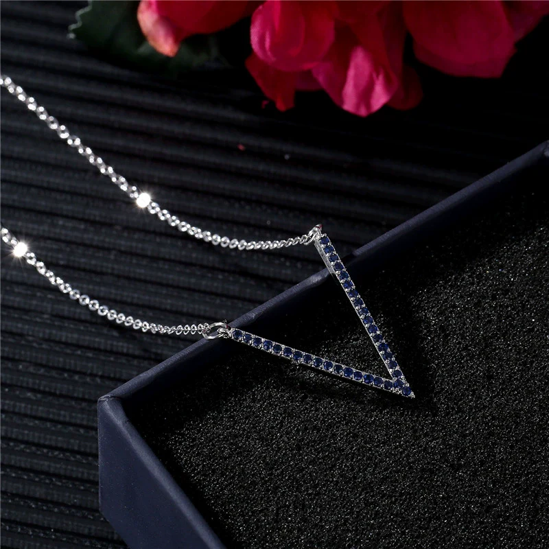 Wholesale Jewelry Necklace Light Luxury Environmental Protection Copper Microinlaid Zircon Clavicle Chain With Letters Pattern Electroplating - Image 2