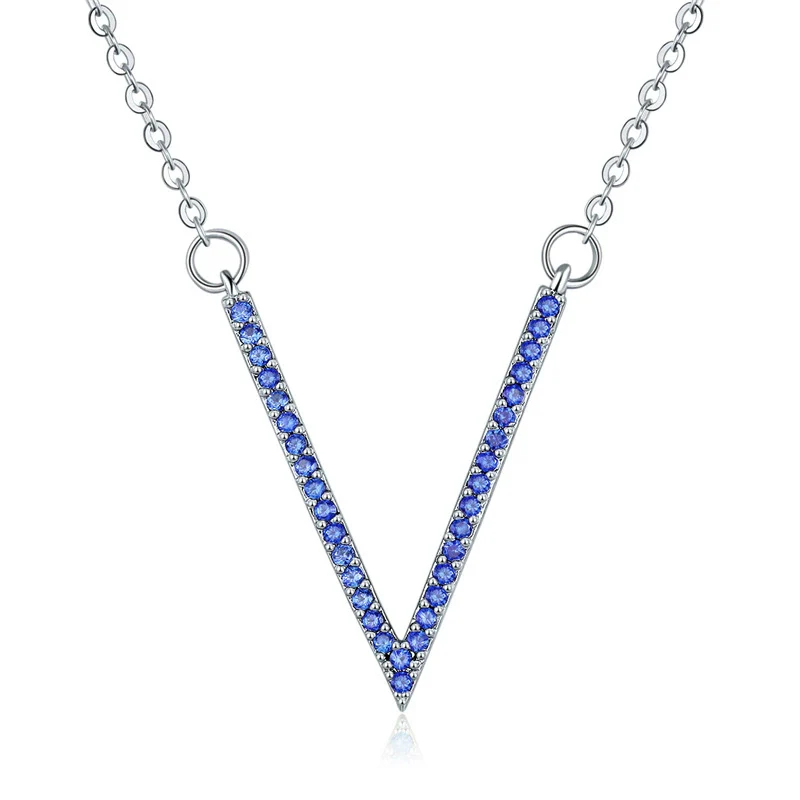 Wholesale Jewelry Necklace Light Luxury Environmental Protection Copper Microinlaid Zircon Clavicle Chain With Letters Pattern Electroplating - Image 6