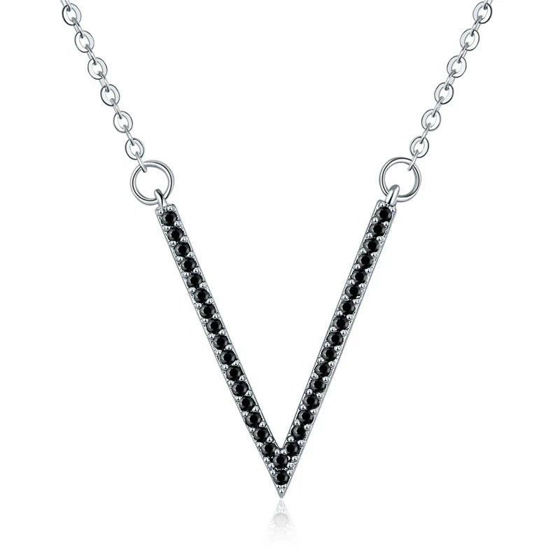 Wholesale Jewelry Necklace Light Luxury Environmental Protection Copper Microinlaid Zircon Clavicle Chain With Letters Pattern Electroplating - Image 7