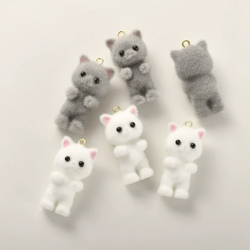 Wholesale Jewelry Plush Bear Resin Pendant Handmade Accessories Spray Velvet