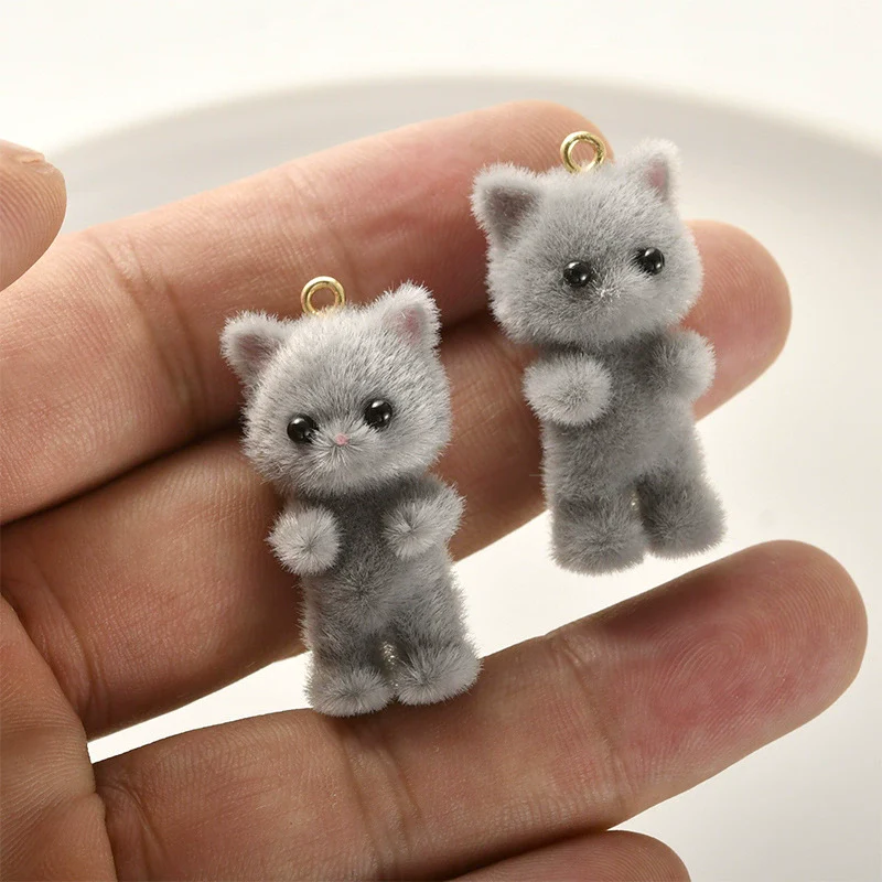 Wholesale Jewelry Plush Bear Resin Pendant Handmade Accessories Spray Velvet - Image 7