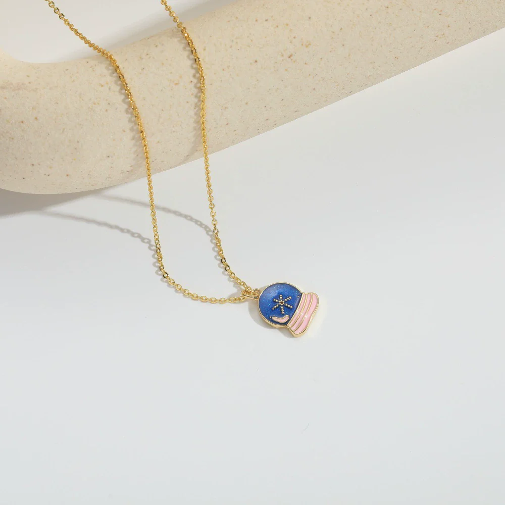 Wholesale Jewelry Retro Cute Geometric Copper Mixed Gemstone Setting Electroplated Pendant Clavicle Chain Necklace For Women - Image 5