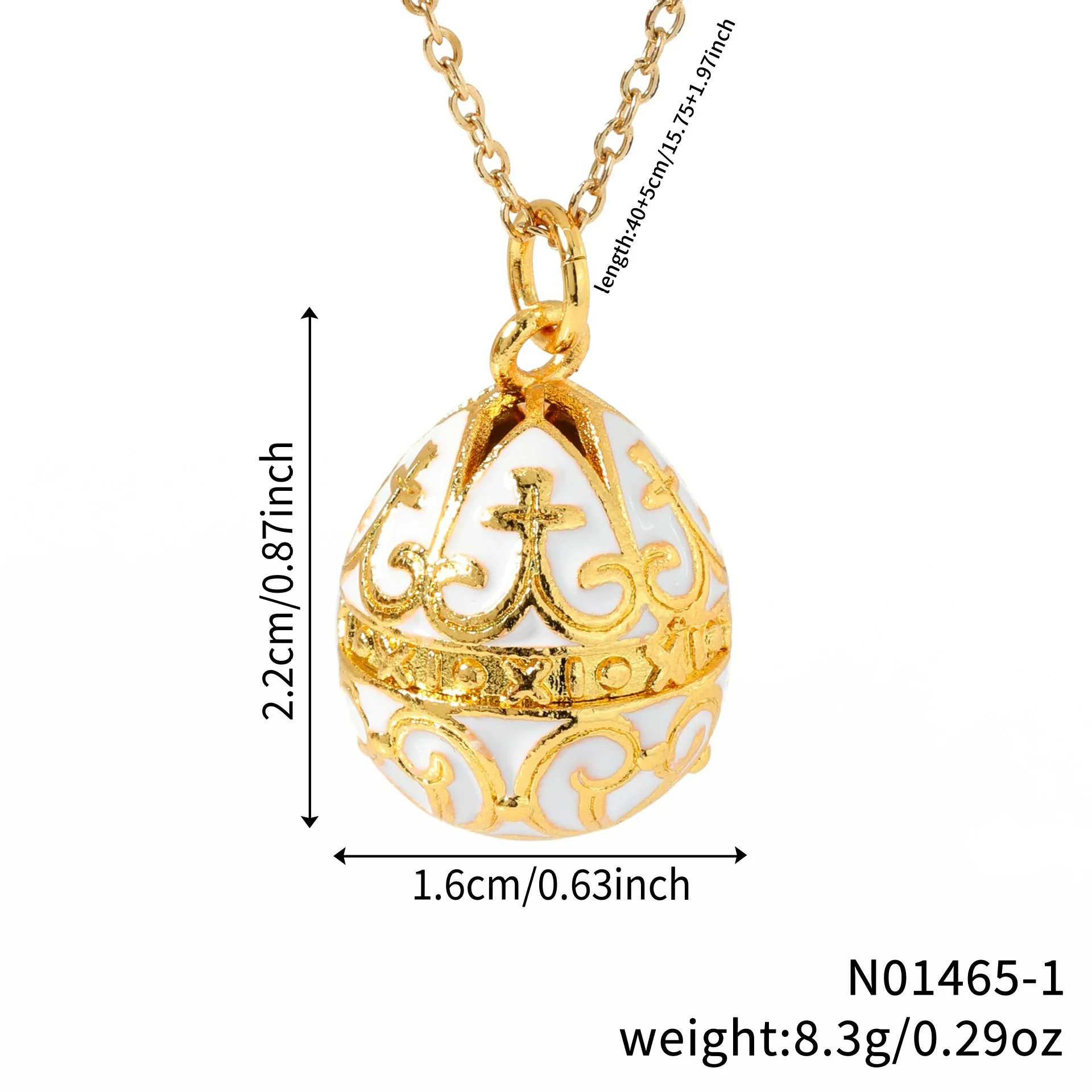 Wholesale Jewelry Retro Elegant Copper Water Drop Egg Pendant Necklace With Electroplating Oil Dripping - Image 5