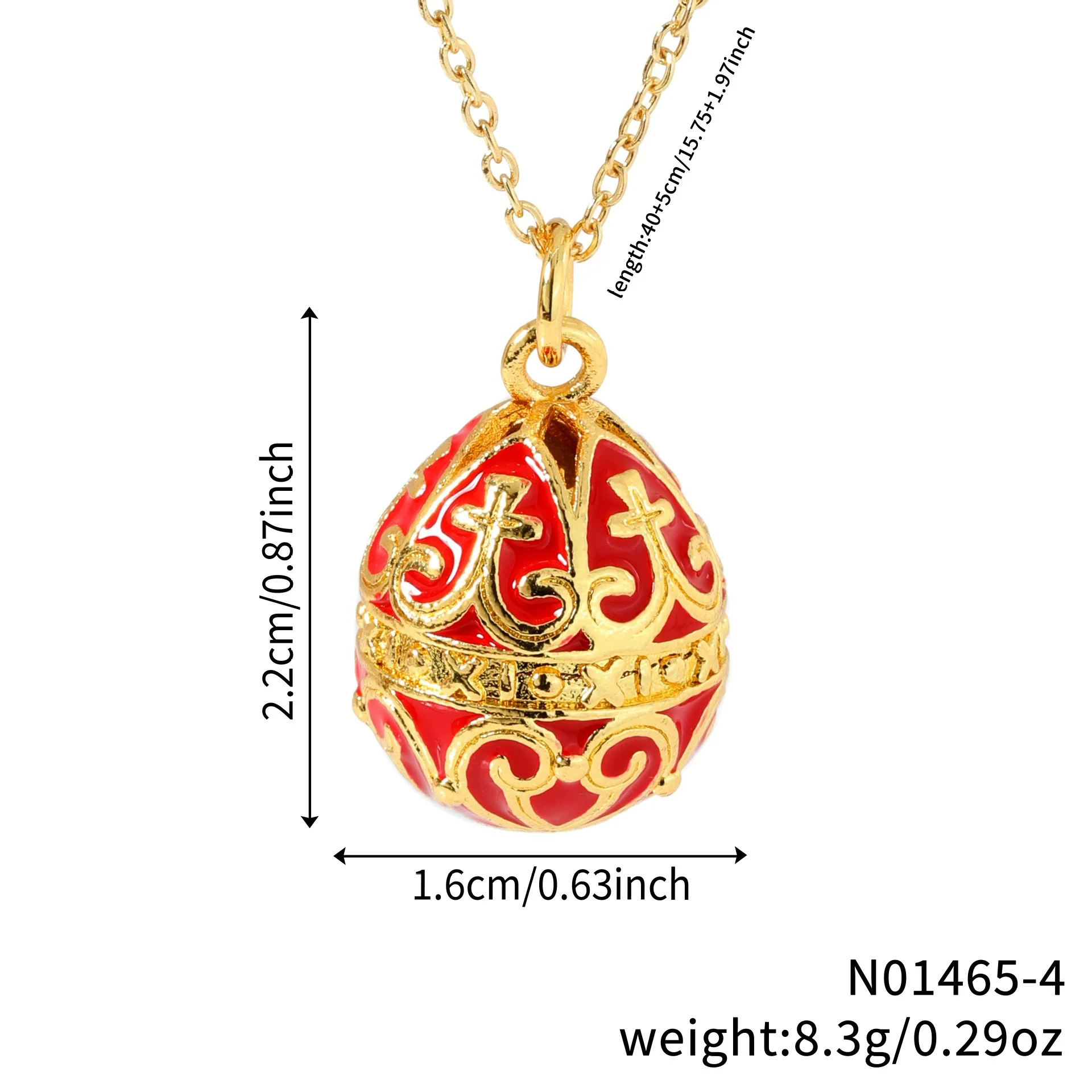 Wholesale Jewelry Retro Elegant Copper Water Drop Egg Pendant Necklace With Electroplating Oil Dripping - Image 6
