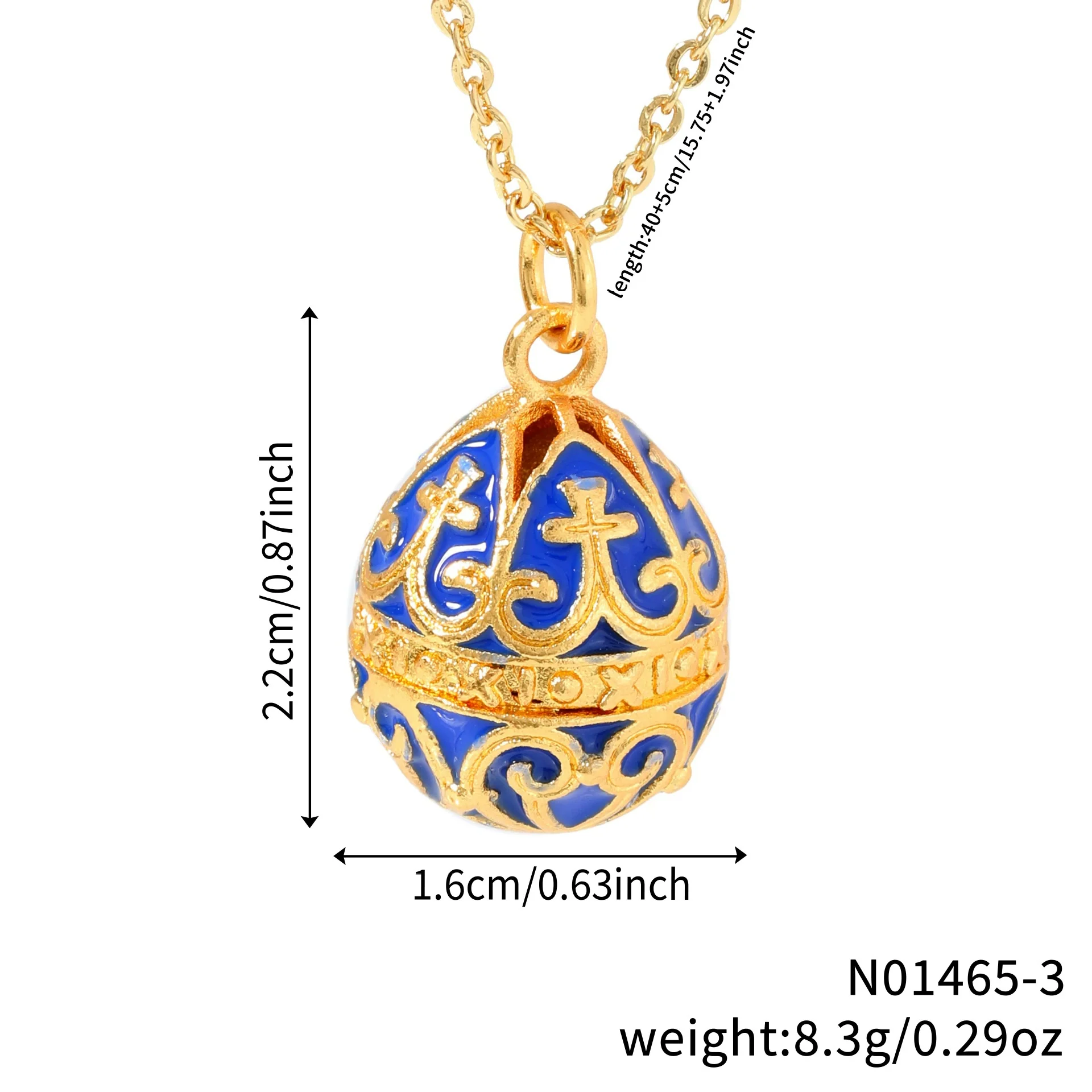 Wholesale Jewelry Retro Elegant Copper Water Drop Egg Pendant Necklace With Electroplating Oil Dripping - Image 7