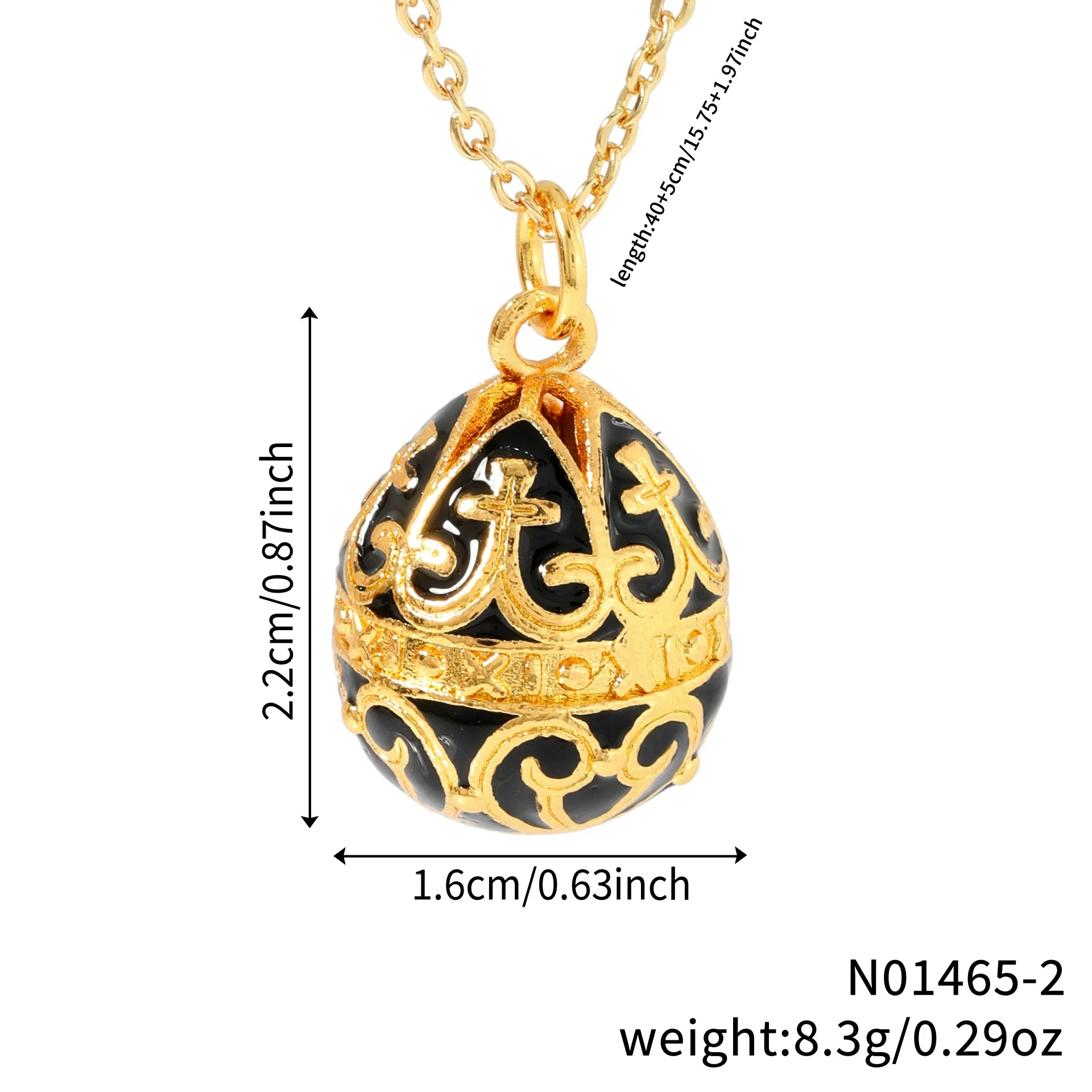Wholesale Jewelry Retro Elegant Copper Water Drop Egg Pendant Necklace With Electroplating Oil Dripping - Image 8