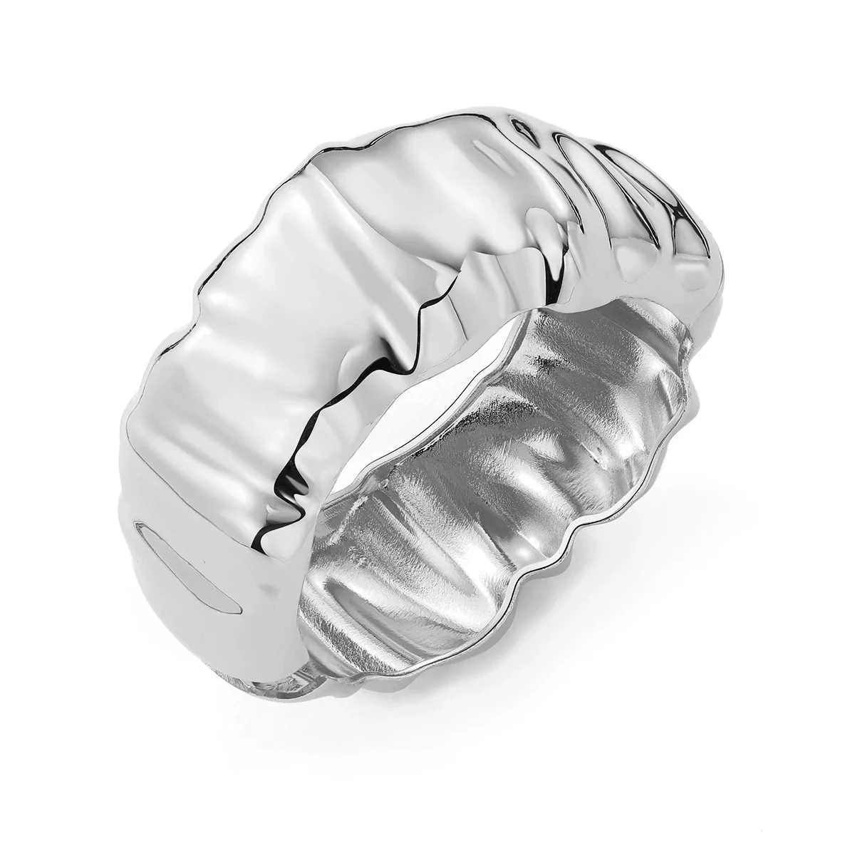 Wholesale Jewelry Retro Exaggerated Irregular Pleated Alloy Bracelet With Electroplating - Image 26