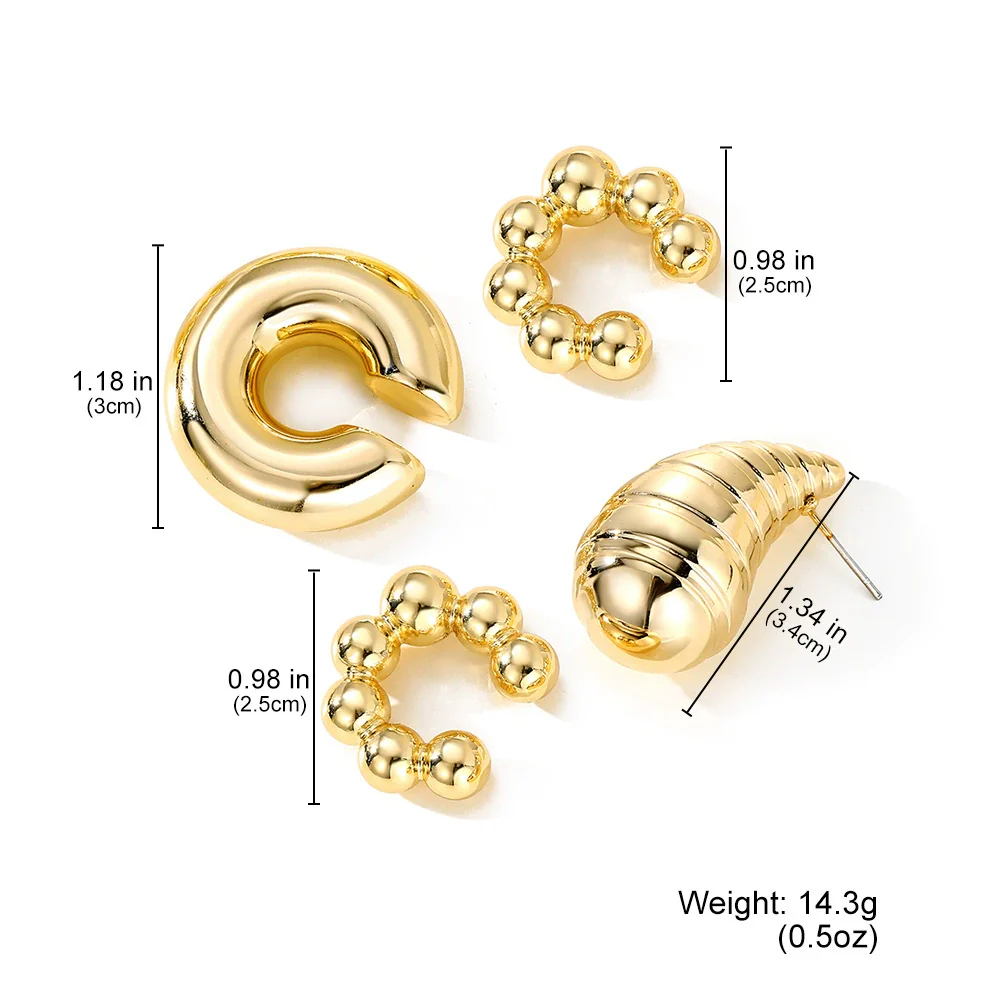 Wholesale Jewelry Retro Fashion Drop Shaped Plastic And Resin Electroplated Ear Bone Clips For Women - Image 2