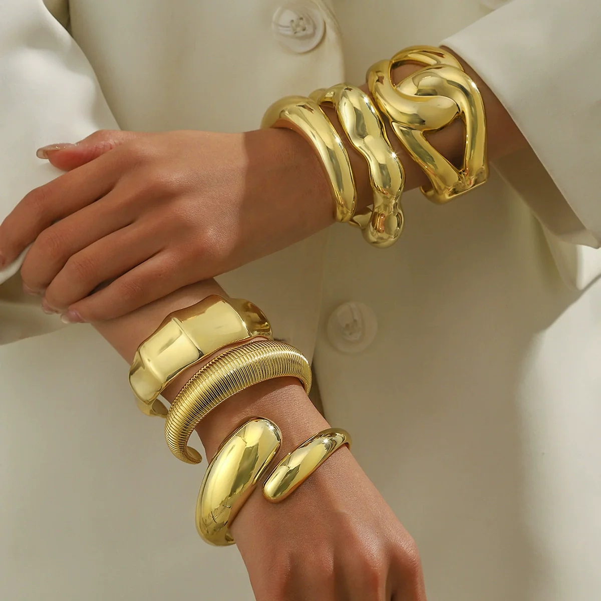 Wholesale Jewelry Retro Geometric Acrylic Electroplated Bracelet