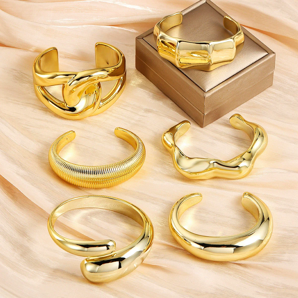 Wholesale Jewelry Retro Geometric Acrylic Electroplated Bracelet - Image 2