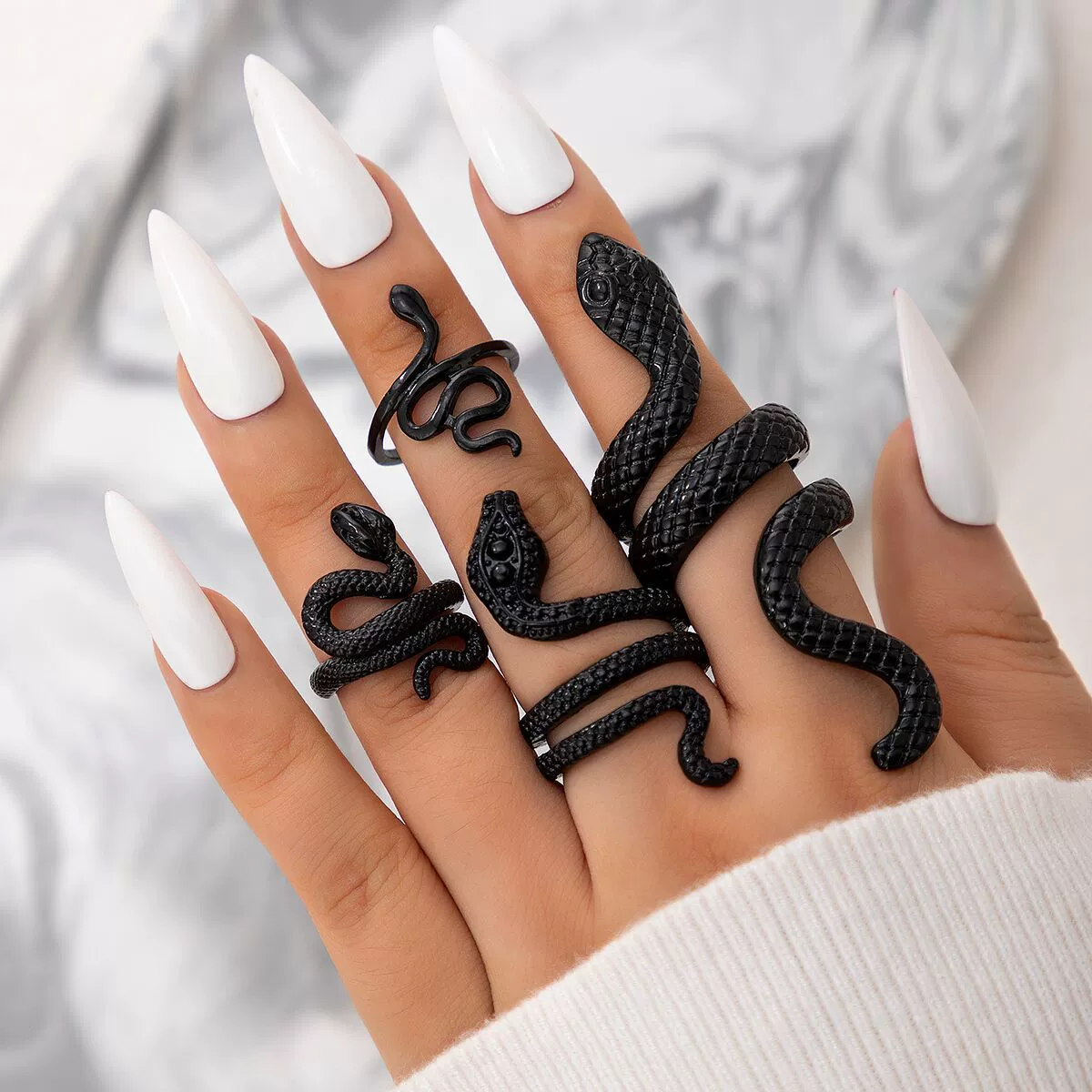 Wholesale Jewelry Retro Snake Animal Alloy Ring Electroplating Geometric Style Unisex - Image 13