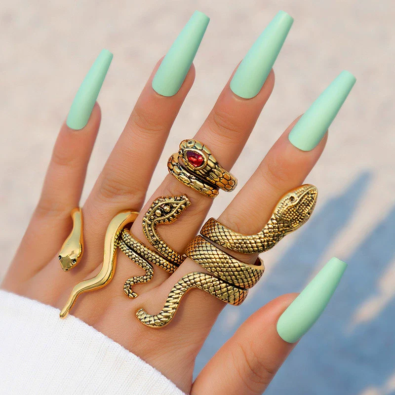 Wholesale Jewelry Retro Snake Animal Alloy Ring Electroplating Geometric Style Unisex - Image 14