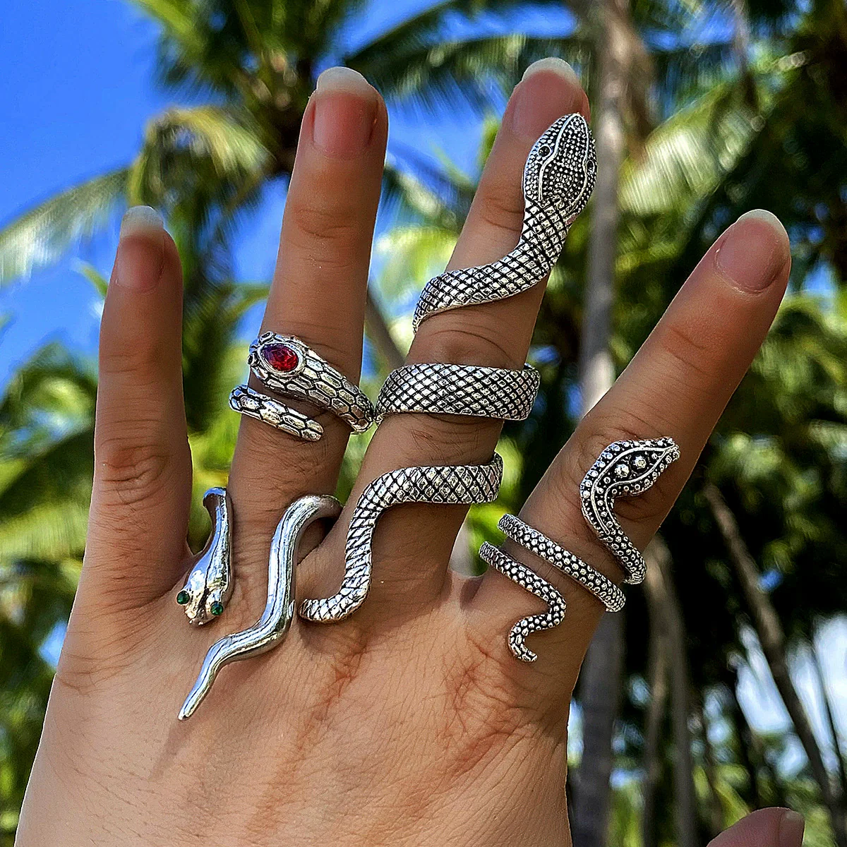 Wholesale Jewelry Retro Snake Animal Alloy Ring Electroplating Geometric Style Unisex - Image 15