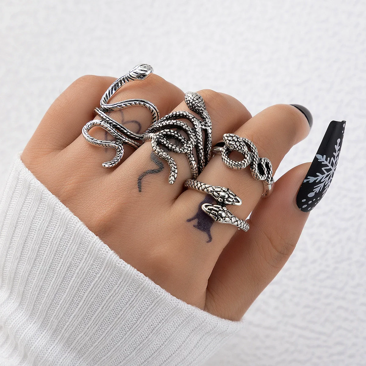 Wholesale Jewelry Retro Snake Animal Alloy Ring Electroplating Geometric Style Unisex - Image 16
