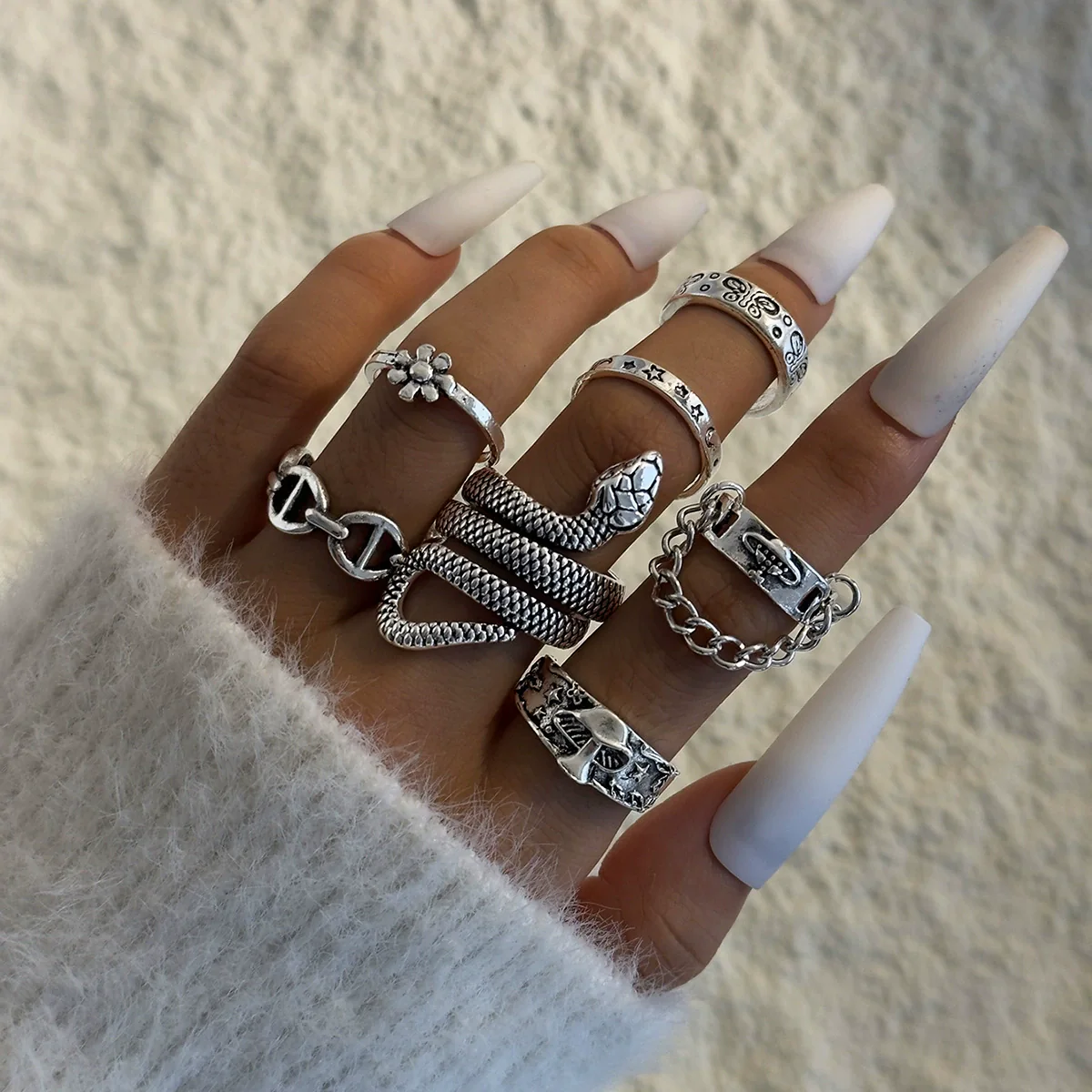 Wholesale Jewelry Retro Snake Animal Alloy Ring Electroplating Geometric Style Unisex - Image 17