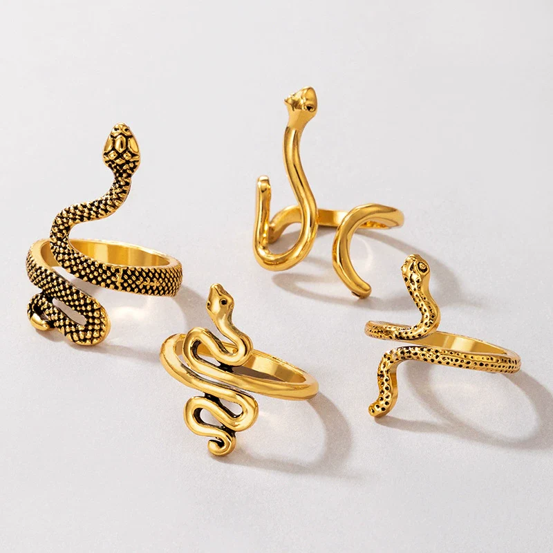 Wholesale Jewelry Retro Snake Animal Alloy Ring Electroplating Geometric Style Unisex - Image 4