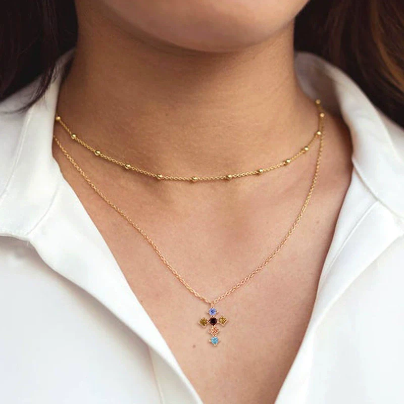 Wholesale Jewelry Retro Style Geometric Copper Pendant S925 Sterling Silver Necklace With Snake Bone Chain And Electroplating Processing - Image 3