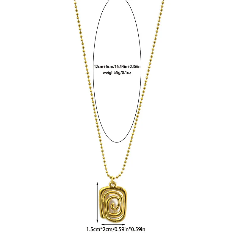Wholesale Jewelry Retro Style Geometric Stainless Steel Electroplated Pendant Necklace - Image 8