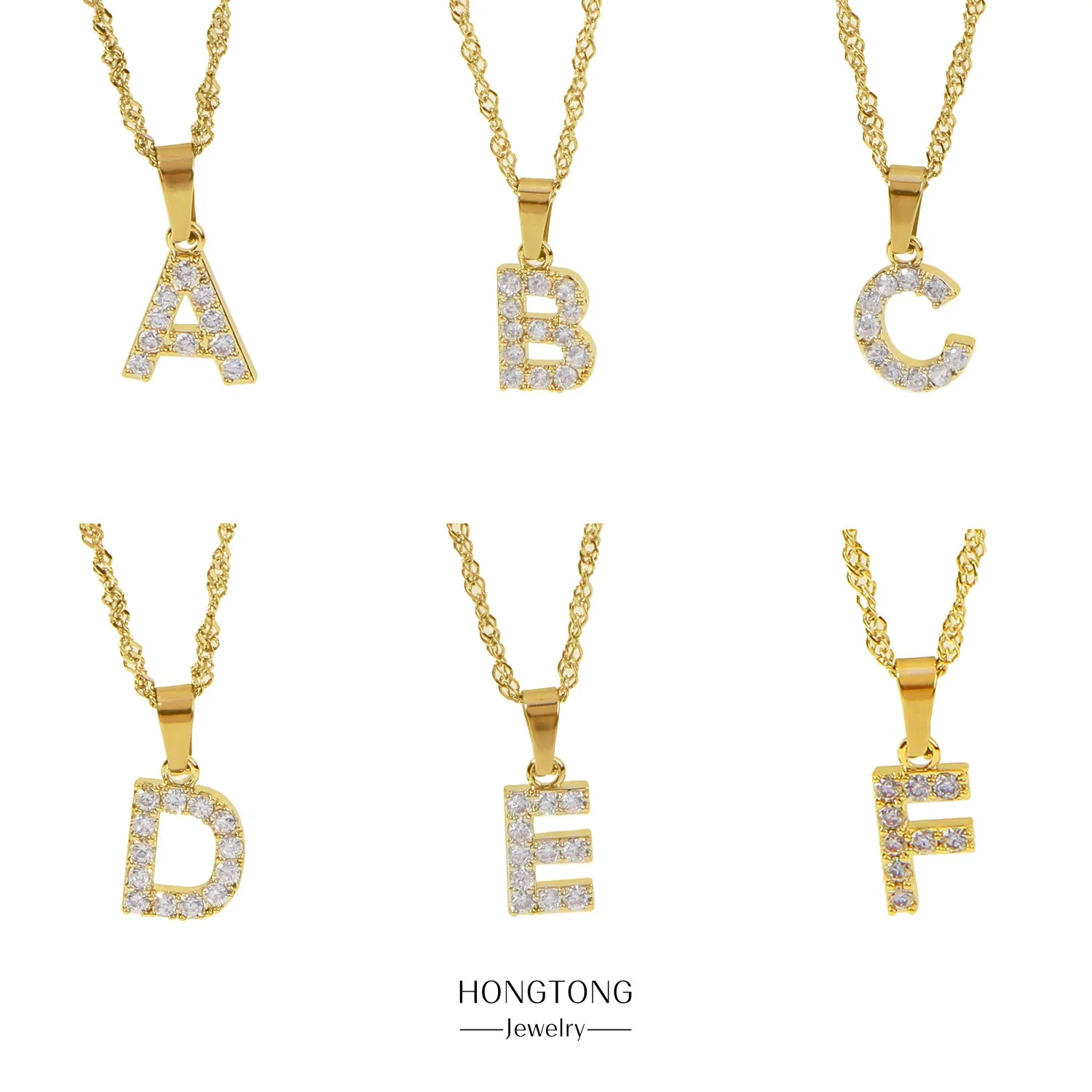 Wholesale Jewelry Retro Style Stainless Steel Water Wave Chain Pendant Necklace With English Letters And Constellation Pattern And Electroplating Design
