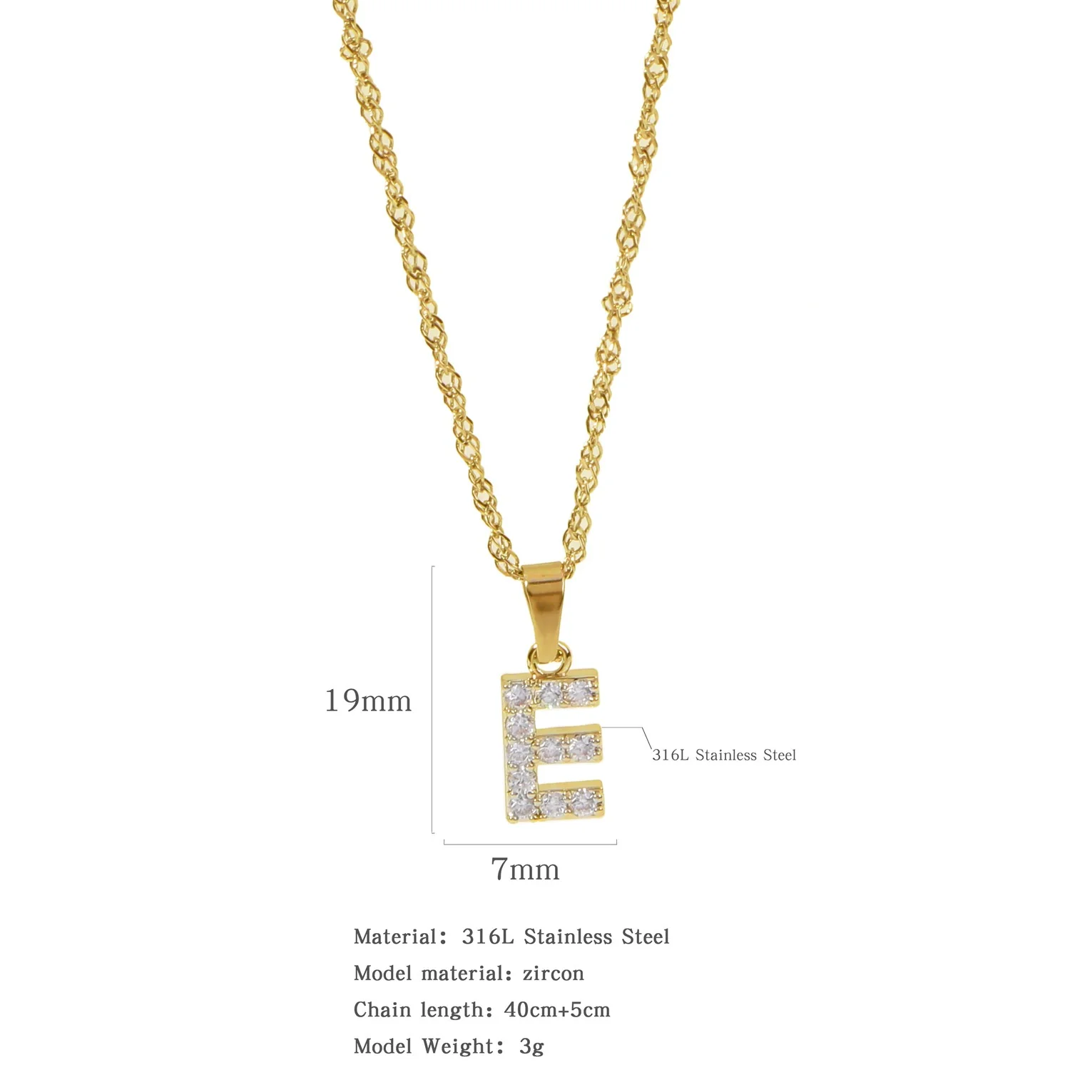 Wholesale Jewelry Retro Style Stainless Steel Water Wave Chain Pendant Necklace With English Letters And Constellation Pattern And Electroplating Design - Image 10