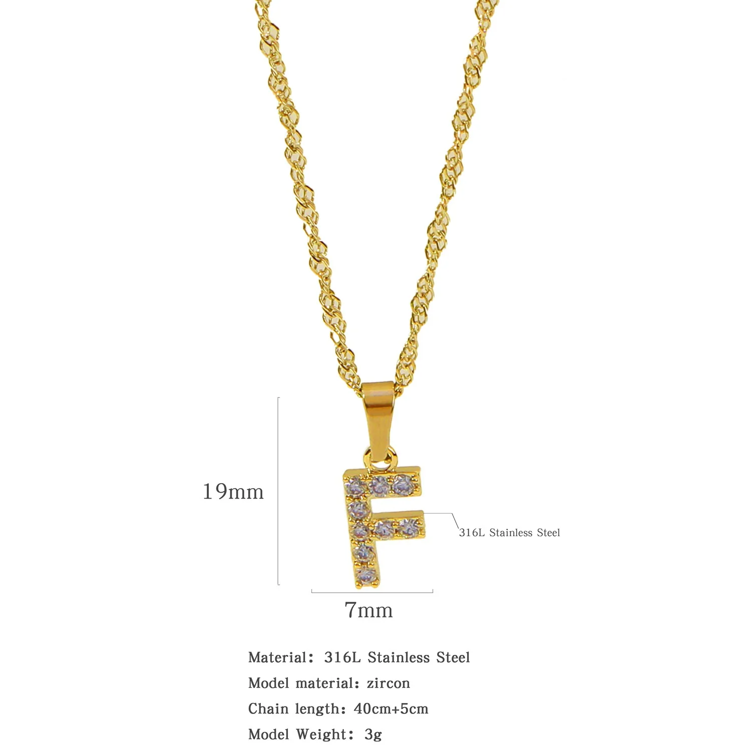 Wholesale Jewelry Retro Style Stainless Steel Water Wave Chain Pendant Necklace With English Letters And Constellation Pattern And Electroplating Design - Image 11