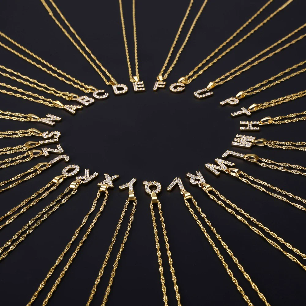 Wholesale Jewelry Retro Style Stainless Steel Water Wave Chain Pendant Necklace With English Letters And Constellation Pattern And Electroplating Design - Image 2