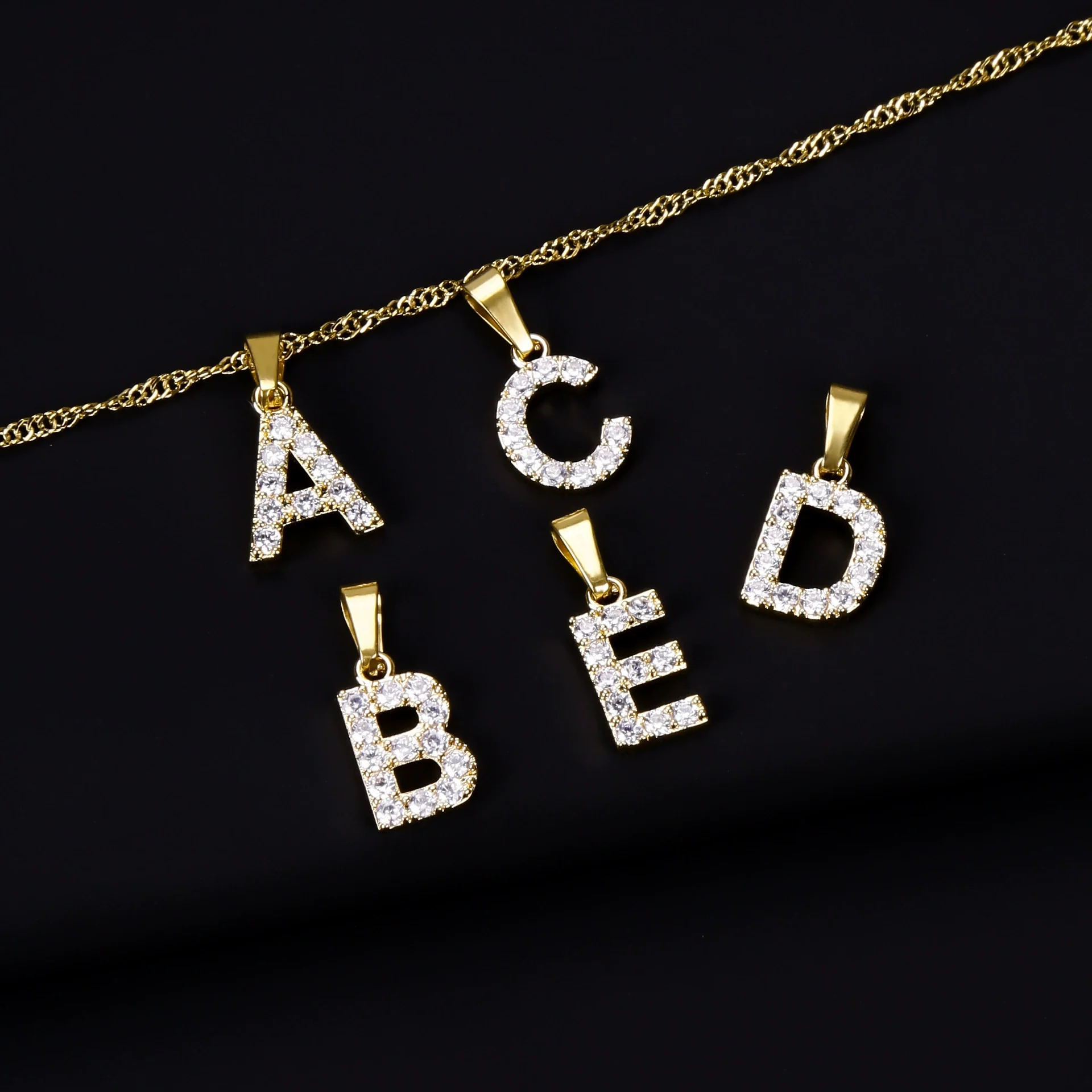 Wholesale Jewelry Retro Style Stainless Steel Water Wave Chain Pendant Necklace With English Letters And Constellation Pattern And Electroplating Design - Image 3