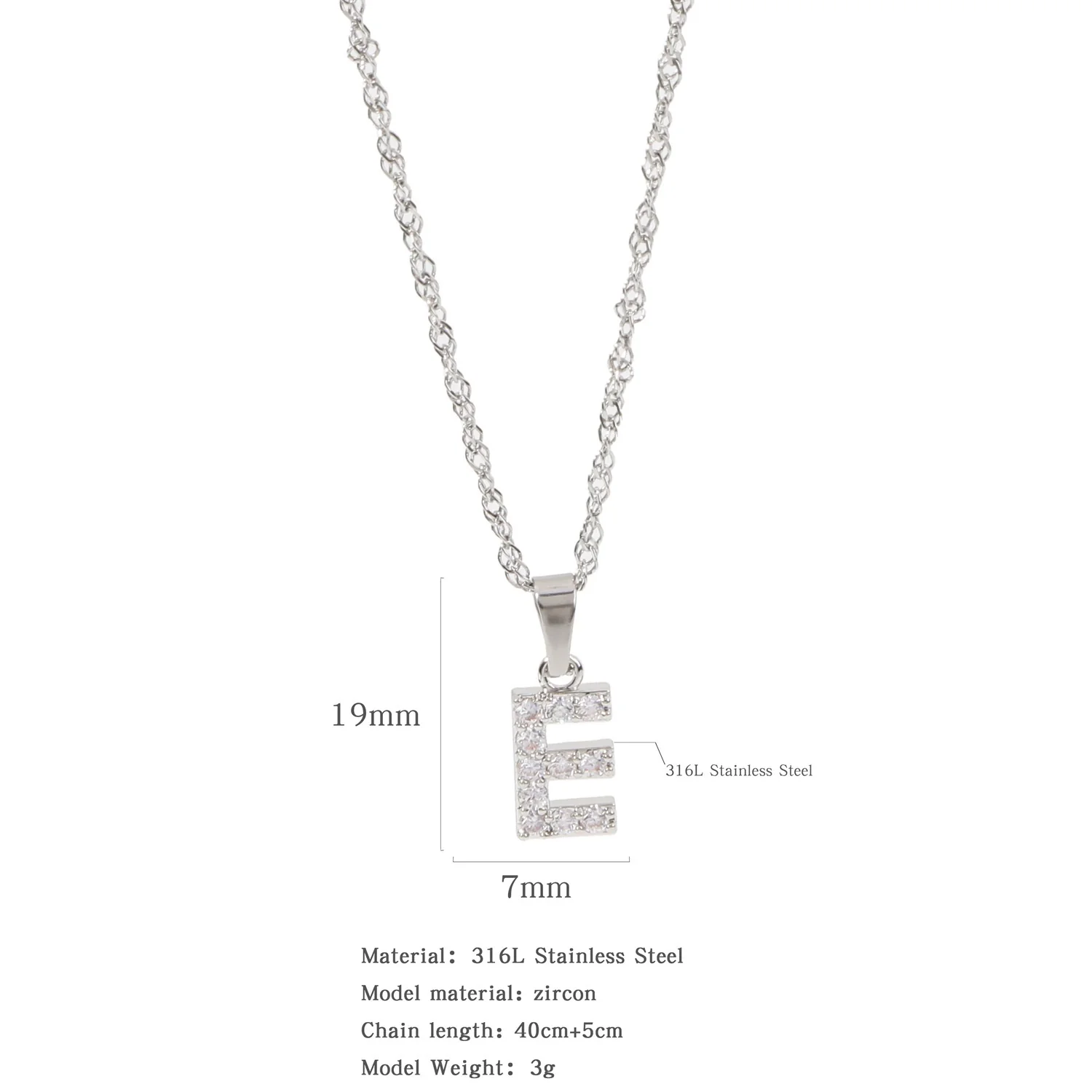 Wholesale Jewelry Retro Style Stainless Steel Water Wave Chain Pendant Necklace With English Letters And Constellation Pattern And Electroplating Design - Image 36
