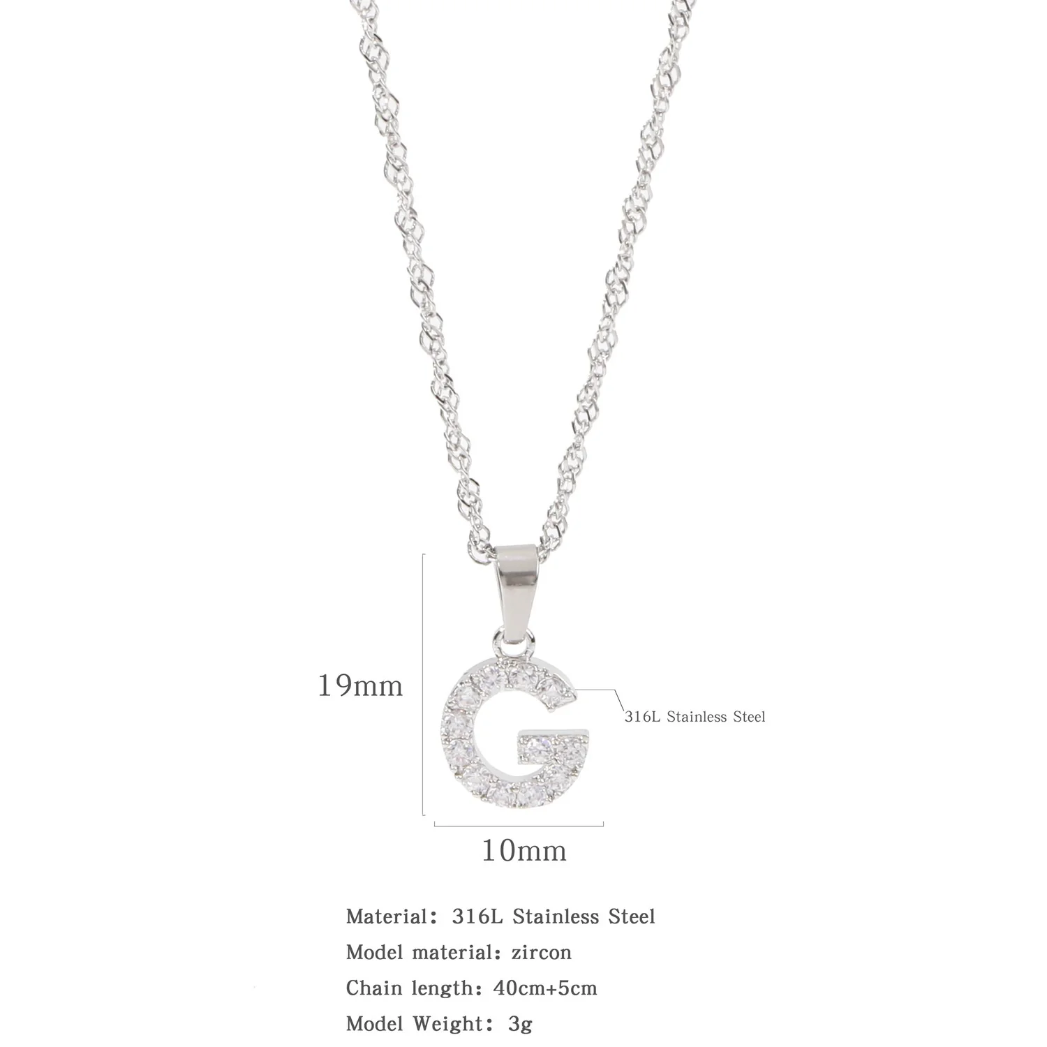 Wholesale Jewelry Retro Style Stainless Steel Water Wave Chain Pendant Necklace With English Letters And Constellation Pattern And Electroplating Design - Image 38