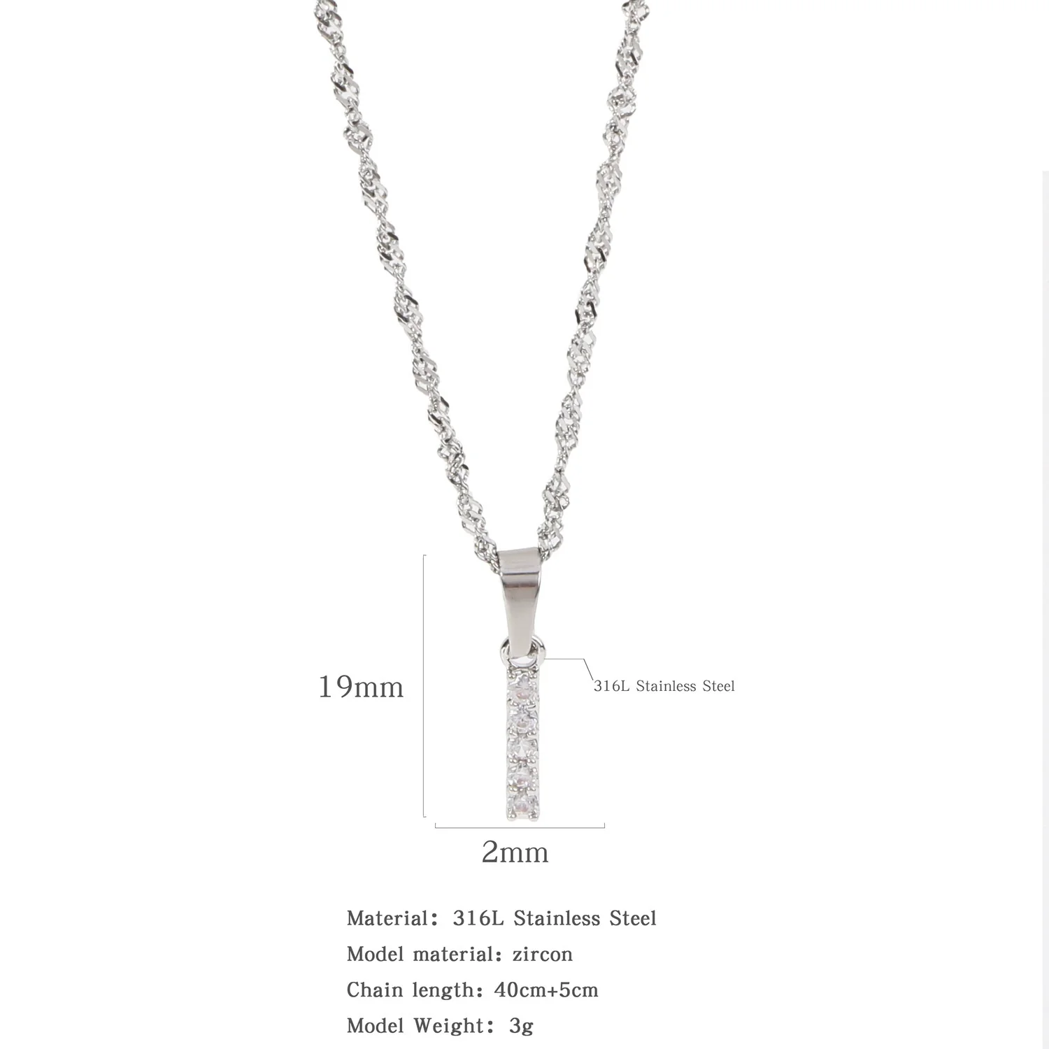 Wholesale Jewelry Retro Style Stainless Steel Water Wave Chain Pendant Necklace With English Letters And Constellation Pattern And Electroplating Design - Image 40