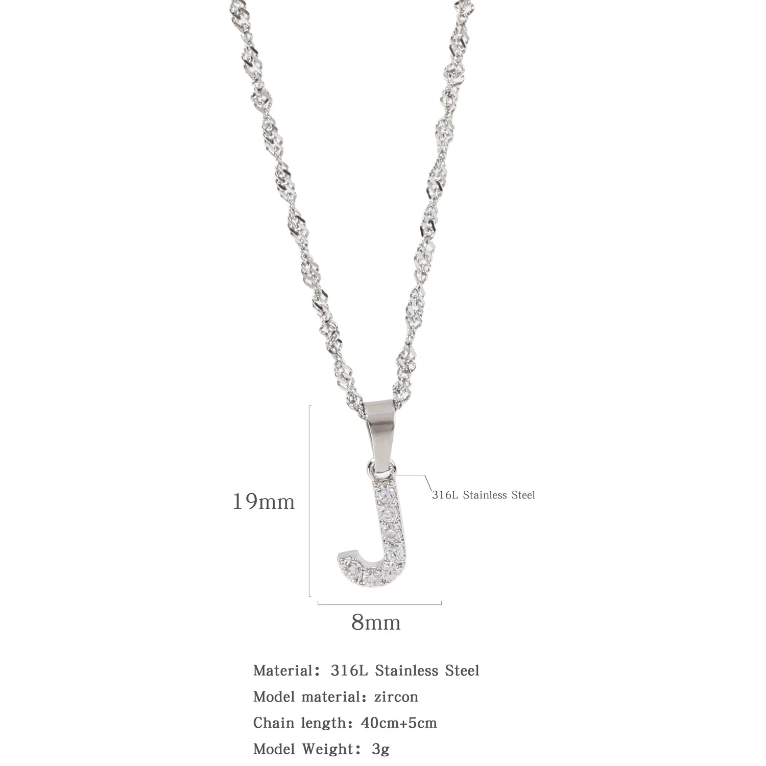 Wholesale Jewelry Retro Style Stainless Steel Water Wave Chain Pendant Necklace With English Letters And Constellation Pattern And Electroplating Design - Image 41