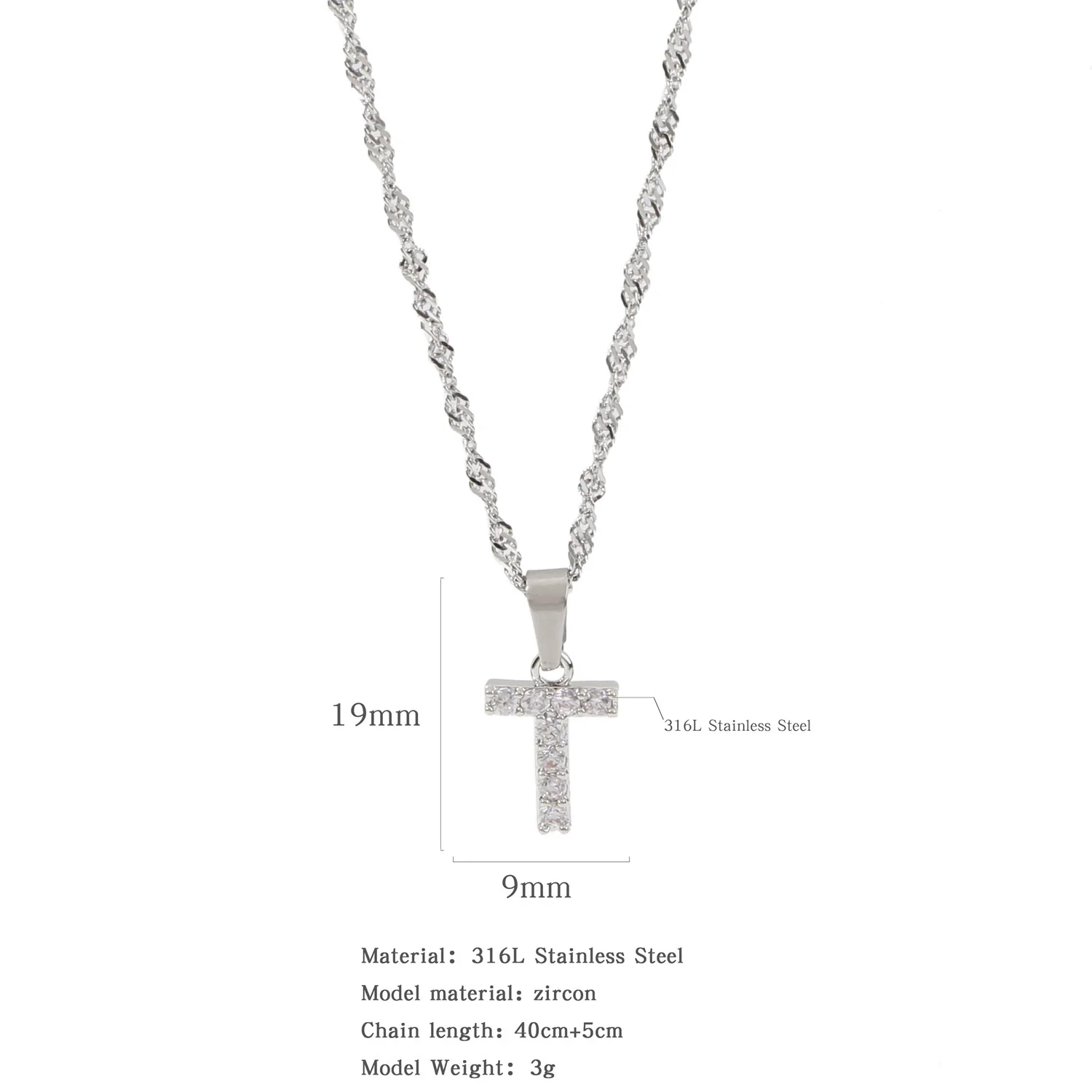 Wholesale Jewelry Retro Style Stainless Steel Water Wave Chain Pendant Necklace With English Letters And Constellation Pattern And Electroplating Design - Image 51