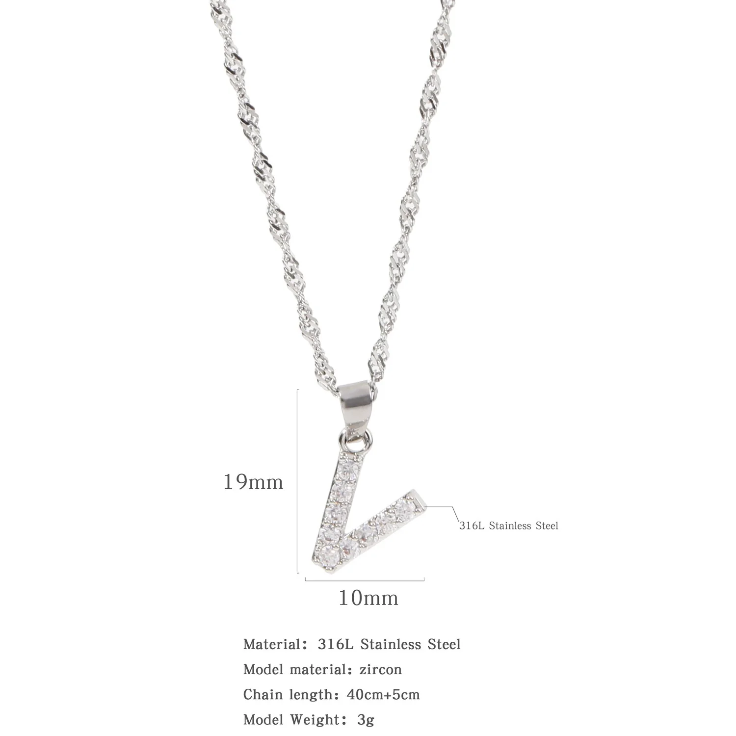 Wholesale Jewelry Retro Style Stainless Steel Water Wave Chain Pendant Necklace With English Letters And Constellation Pattern And Electroplating Design - Image 53