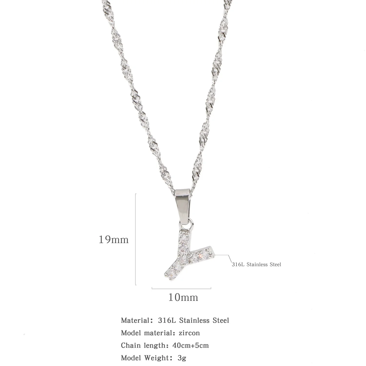 Wholesale Jewelry Retro Style Stainless Steel Water Wave Chain Pendant Necklace With English Letters And Constellation Pattern And Electroplating Design - Image 56