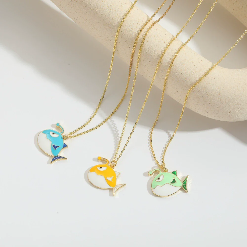Wholesale Jewelry Retro Style Starfish Pendant Necklace Copper Electroplating Mixed Gemstone Setting O Chain For Women - Image 3