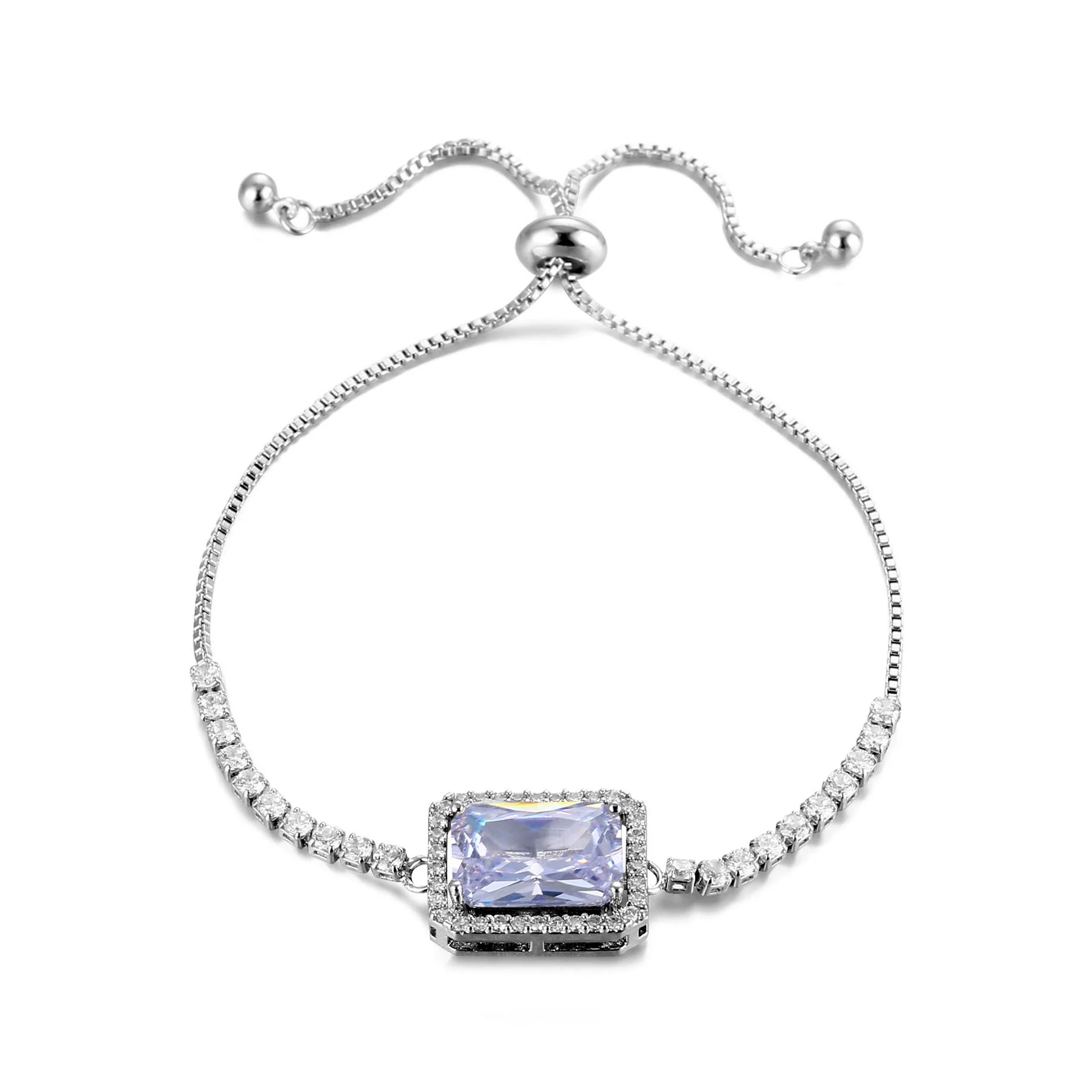 Wholesale Jewelry Retro Temperament Colorful Zircon Bracelet For Unisex Environmental Protection Copper Geometric Electroplating - Image 2