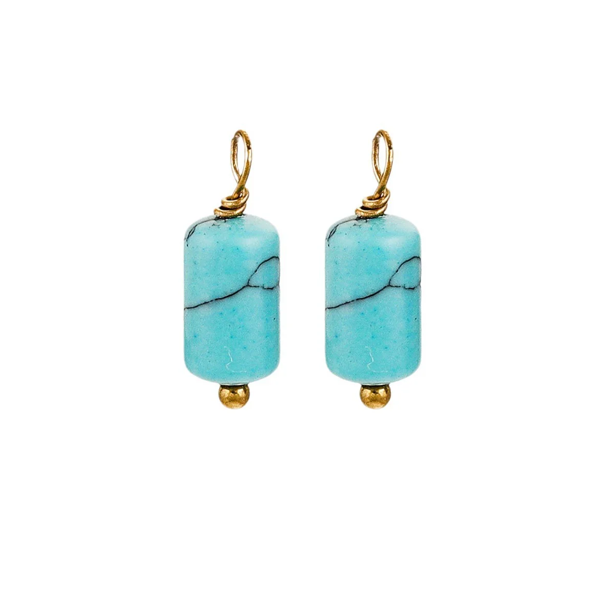 Wholesale Jewelry Retro Waterproof Stainless Steel With Natural Stone Cylindrical Pendant Electroplated Handmade Earrings Necklace Accessories - Image 5