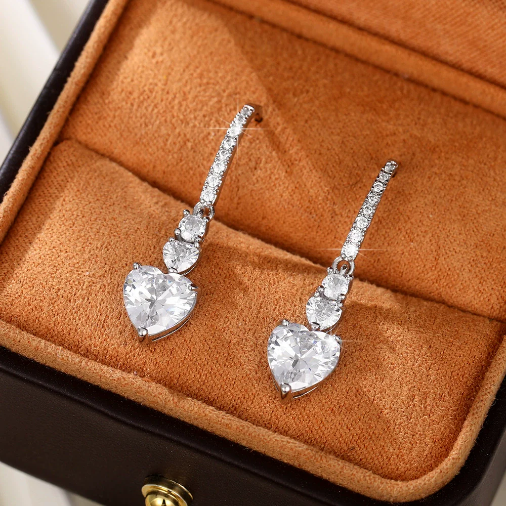 Wholesale Jewelry Set Copper Heartshaped With Zircon And Mixed Gem Inlay For Women Love Pattern - Image 6