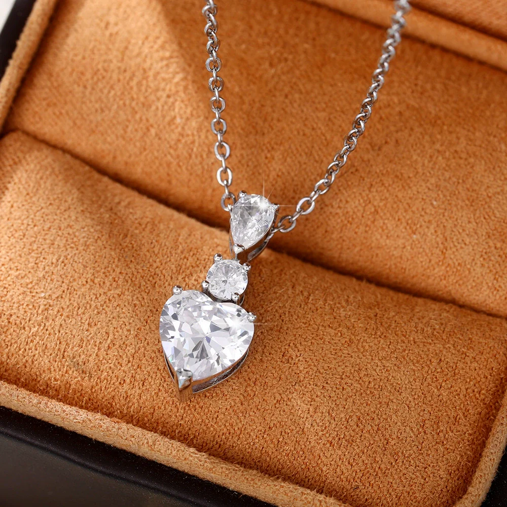 Wholesale Jewelry Set Copper Heartshaped With Zircon And Mixed Gem Inlay For Women Love Pattern - Image 7