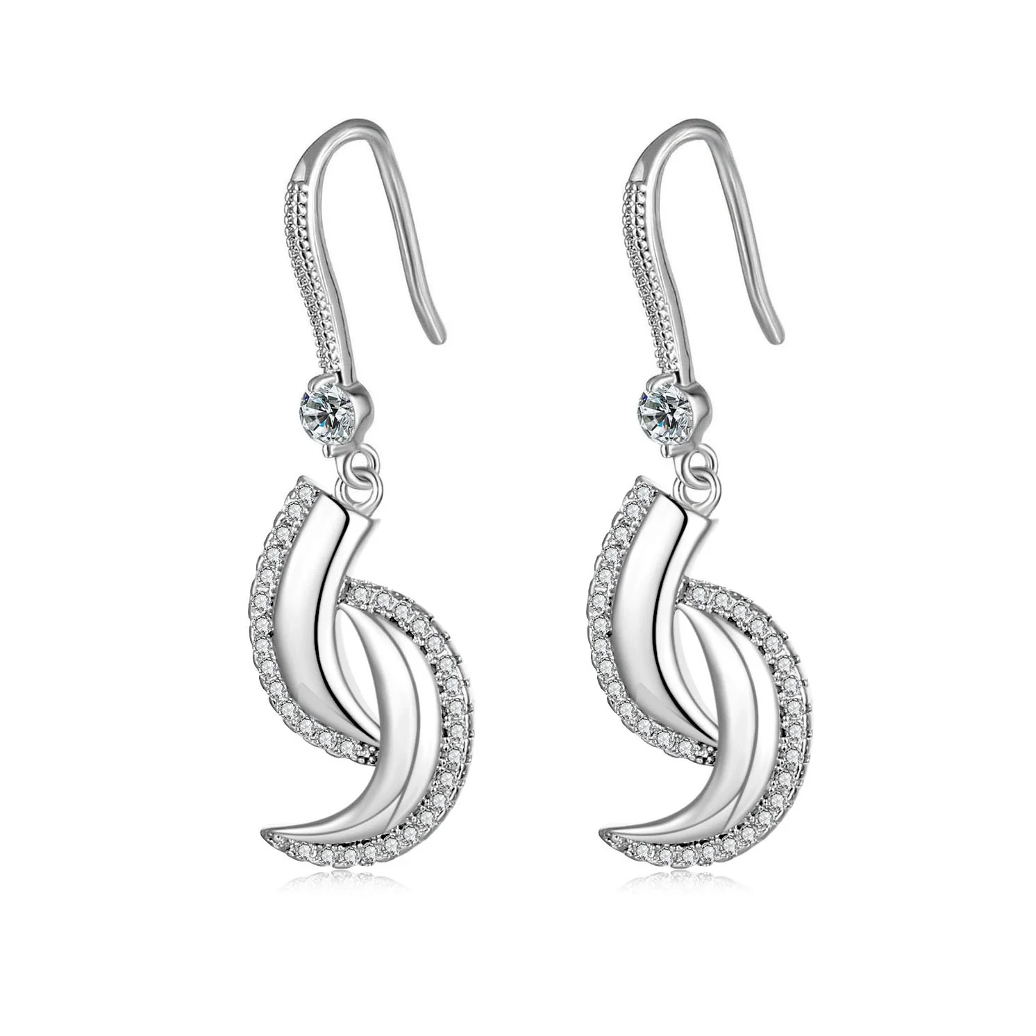 Wholesale Jewelry Set Copper Ochain Earrings And Necklace With Artificial Zircon Pendants And Geometric Pattern Simple Style Unisex And Women's - Image 5