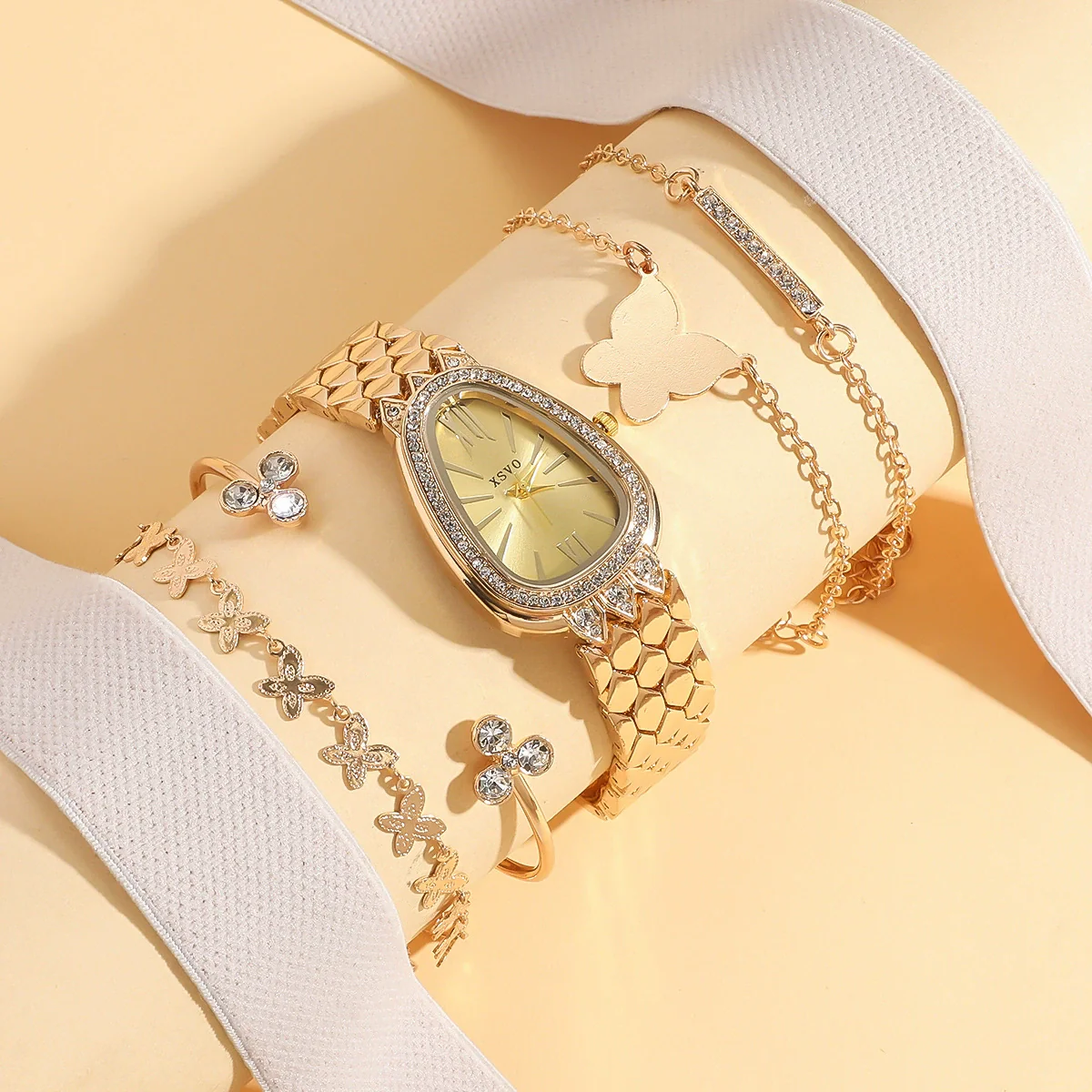 Wholesale Jewelry Set Snakeshaped Aluminum Alloy And Alloy Band With Plexiglass Mirror For Female - Image 2