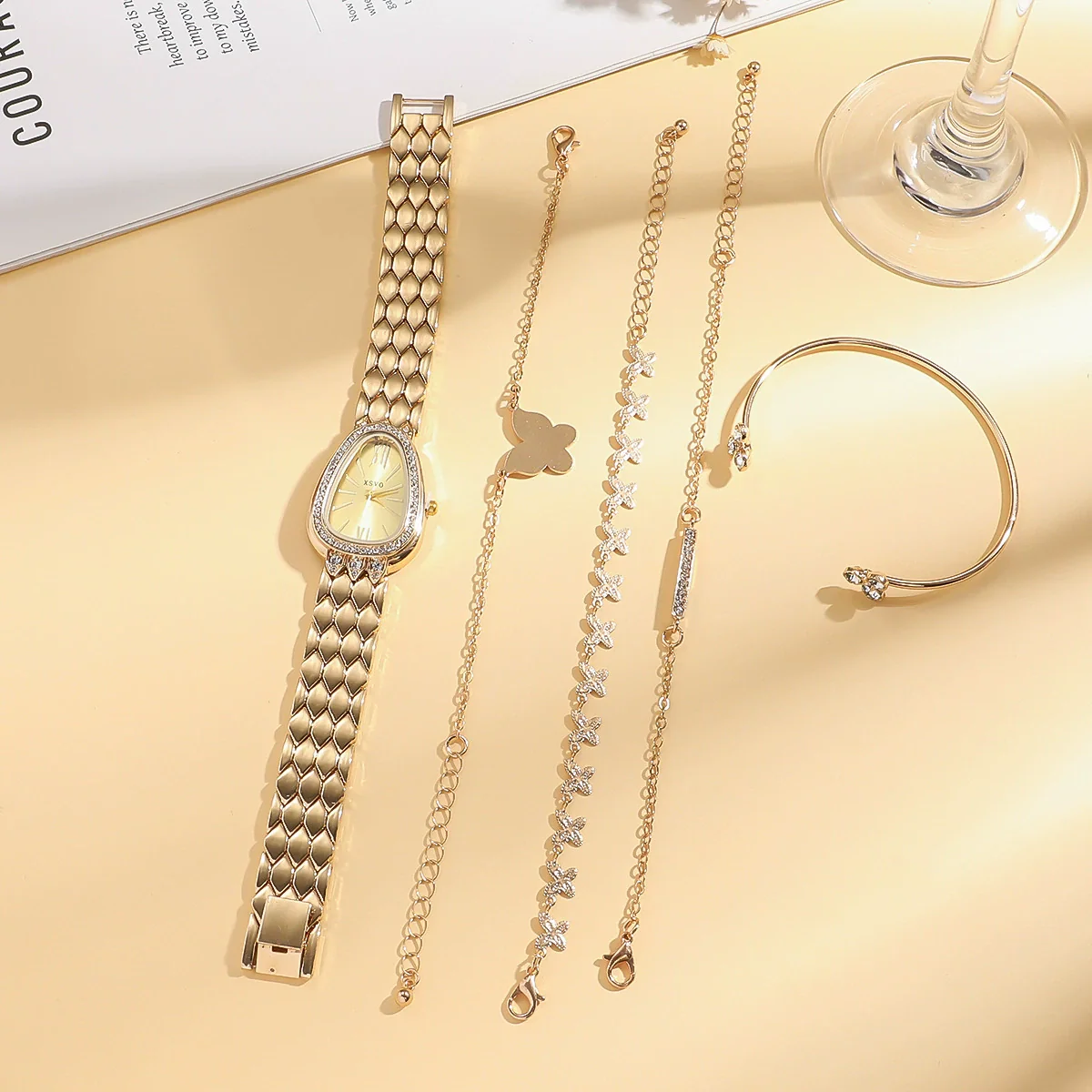 Wholesale Jewelry Set Snakeshaped Aluminum Alloy And Alloy Band With Plexiglass Mirror For Female - Image 3