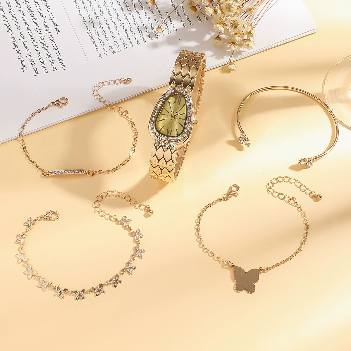 Wholesale Jewelry Set Snakeshaped Aluminum Alloy And Alloy Band With Plexiglass Mirror For Female - Image 4