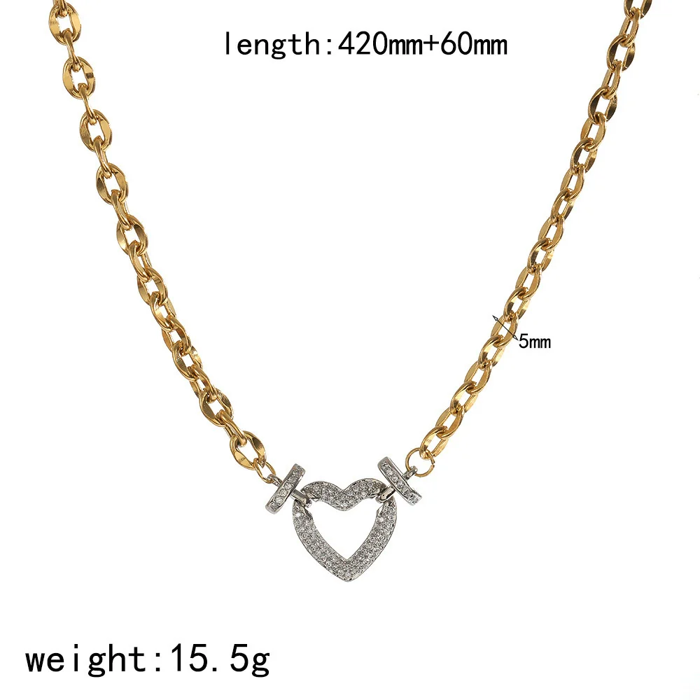 Wholesale Jewelry Set Stainless Steel Geometric Multi Ring Pig Nose Buckle Chain Necklace Bracelet For Women With Pvd Furnace Vacuum Real Gold Plating - Image 5