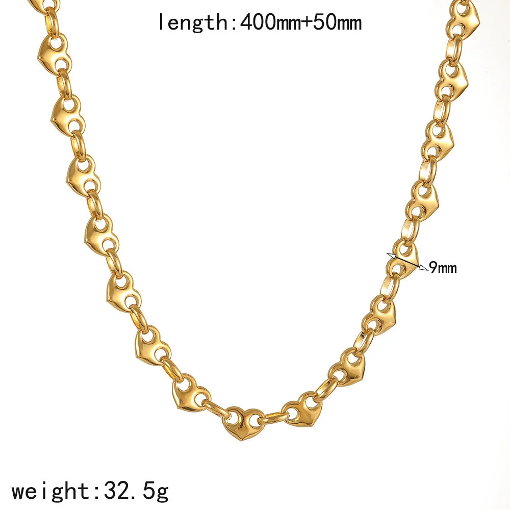 Wholesale Jewelry Set Stainless Steel Geometric Multi Ring Pig Nose Buckle Chain Necklace Bracelet For Women With Pvd Furnace Vacuum Real Gold Plating - Image 6